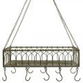 Floristik24 Square metal basket with hook hanging decoration metal 50x30.5x12.5cm