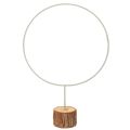 Floristik24 Decorative round ring on wooden base, metal, for dried flowers, 52cm