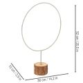 Decorative round ring on wooden base, metal, for dried flowers, 52cm | Floristik24.ie
