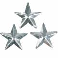 Floristik24 Star metal silver 4cm 48p