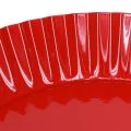 Metal plate retro decorative plate with base red metal Ø24cm 2pcs | Floristik24.ie