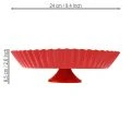 Metal plate retro decorative plate with base red metal Ø24cm 2pcs | Floristik24.ie