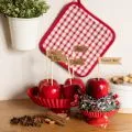 Metal plate retro decorative plate with base red metal Ø24cm 2pcs | Floristik24.ie