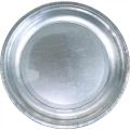 Floristik24 Decorative plate, arrangement base, metal plate silver, table decoration Ø26cm