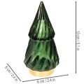 Glass Christmas tree with LED lights, table decoration, Christmas, 13cm, 2 pieces | Floristik24.ie