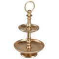 Floristik24 Mini Etagere Metal Decoration Gold Matt 2-tier Table Decoration H22cm