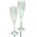 Floristik24 Mini champagne glass New Year&#39;s Eve decoration to stick 7.5cm 24pcs