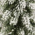 Mini Christmas Tree Wooden Base Green White Ø8cm H18cm 3pcs | Floristik24.ie