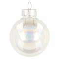 Floristik24 Mini Christmas baubles, glass, iridescent, clear, 4cm, 24 pieces