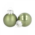 Floristik24 Mini Christmas balls glass green gloss/matt Ø2.5cm 24p