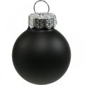 Floristik24 Mini Christmas balls glass black gloss/matt Ø2.5cm 24p