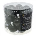 Floristik24 Mini Christmas balls glass black gloss/matt Ø2.5cm 24p