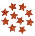 Floristik24 Mini glitter star orange 2.5cm 48pcs
