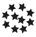 Floristik24 Mini glitter star black 2.5 cm 96 pieces