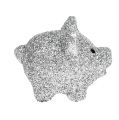 Floristik24 Mini lucky pigs with mica silver 3cm 24pcs