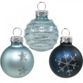 Floristik24 Mini Christmas balls blue real glass Ø3cm 9pcs