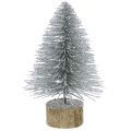 Floristik24 Christmas decoration fir tree silver with glitter 6pcs