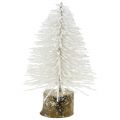 Floristik24 Mini Christmas tree white glitter 6pcs