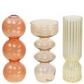 Mini Vases Glass Decorative Glass Vases Colored H15.5-17cm Set of 3