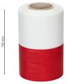 Moiré wreath ribbon, mourning ribbon white-red, decorative ribbon 150mm, memorial ribbon mourning fleur, acetate taffeta 25m | Floristik24.ie
