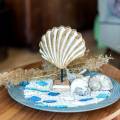 Floristik24 Shell with base wood white, nature 20 × 14cm Maritime decoration for the living room