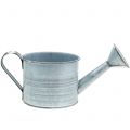 Floristik24 Planter watering can galvanized gray, washed white H10cm