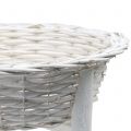 Floristik24 Basket bowl with wooden stand White Ø33cm H9.5cm
