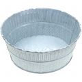 Floristik24 Zinc bowl with braided pattern grey, washed white Ø23cm H10cm