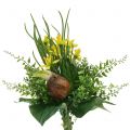 Artificial daffodil bouquet with twigs and bulbs 38cm