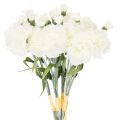 Floristik24 Artificial carnation bouquet, white artificial flowers, decoration, 4 bunches