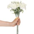 Artificial carnation bouquet, white artificial flowers, decoration, 4 bunches | Floristik24.ie