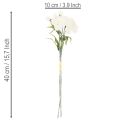 Artificial carnation bouquet, white artificial flowers, decoration, 4 bunches | Floristik24.ie