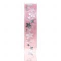 Floristik24 Organza ribbon with star motif pink 25mm 20m
