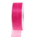 Floristik24 Organza ribbon with selvage 50m pink