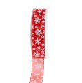Floristik24 Organza ribbon Christmas red 25mm 20m
