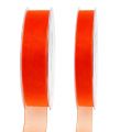 Floristik24 Organza ribbon gift ribbon Orange ribbon selvedge 50m