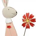 Floristik24 Easter decoration, metal bunny, spring decoration, Easter bunny with flower 61cm