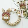 Floristik24 Easter decoration rabbit head for hanging straw H51cm