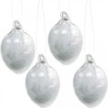 Floristik24 Easter decoration to hang, glass egg with feathers, mini Easter egg, spring decoration 8pcs