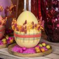 Floristik24 Easter egg decoration egg plastic light yellow flocked 25cm