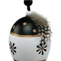 Floristik24 Easter egg to hang black, white Easter decoration egg with spring 6pcs