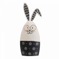Floristik24 Easter bunny black and white bunny with glasses metal 18.5x7x3cm 2pcs