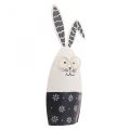 Floristik24 Easter bunny black and white bunny with glasses metal 18.5x7x3cm 2pcs