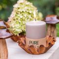 Floristik24 Pure pillar candle brown 90/70 candle sustainable stearin and natural rapeseed wax