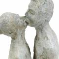 Floristik24 Decorative figure kissing couple stone cast gray 10 × 8cm H28cm
