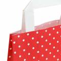 Floristik24 Paper bag red with dots 18cm x 8cm x 22cm 25p