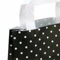 Floristik24 Paper bag black with dots 22cm x 10cm x 31cm 25 pieces