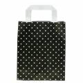 Floristik24 Paper bag black with dots 18cm x 8cm x 22cm 25p