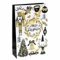Floristik24 Gift bag paper bag &quot;Merry Christmas&quot; gold glitter H30cm 2pcs