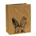 Floristik24 Gift bag Easter paper bag bunny brown 16×6.5×20cm 6pcs